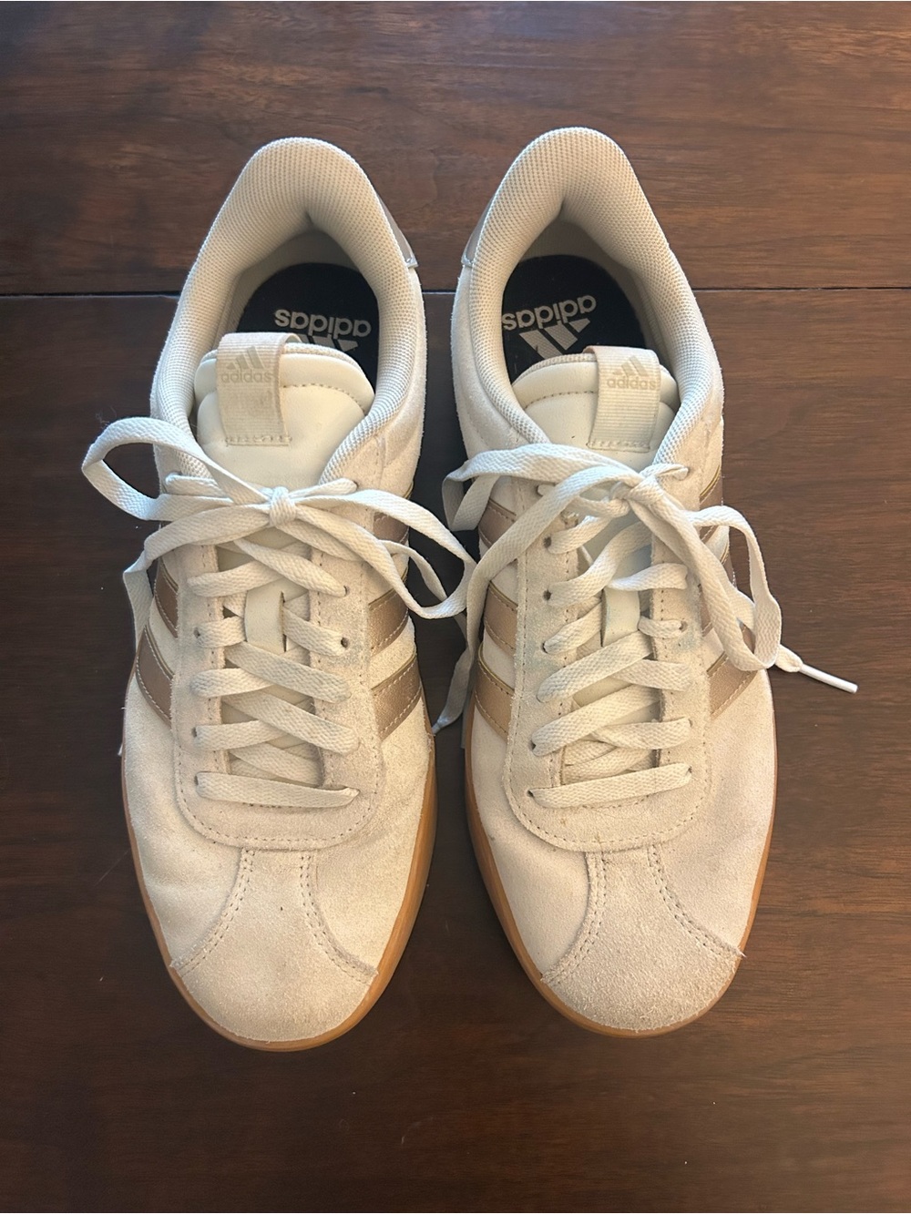 adidas VL Court 3.0 Sneakers in Cream with Gum Sole